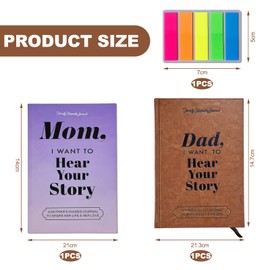 Anmahe 2 Pcs Mum Story Journal Mother I Want to Hear Your Story I Want to Have Your Story Mum Mom Journal Convenient and Durable Notepads and Labels Meaningful Gifts (Purple/Brown)