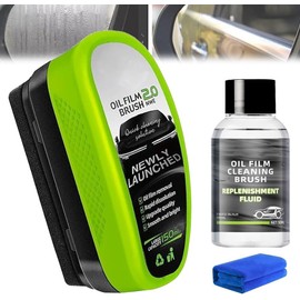 GHENGUA Oil-Free Car Glass Brushes, 2.0 Upgrade Clearvision Car Windshield Cleaner,Oil Film Cleaning Brush for Cars Window, Clearvision Cars Windshield Cleaner Tool, Prevents Rain and Fog (1SET)