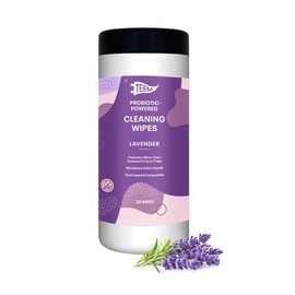 TEEM Compostable, Probiotic Cleaning Wipes with Organic Lavender Oil, Microcleans Surfaces for Up to 7 Days, All-Natural, Multi Purpose Cleaner Wipe with Probiotics - 30 Count (1 Pack)