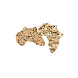 Nugget Africa Design Stud Earrings in Polished Gold-Tone XE1092G