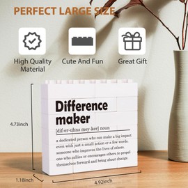 Difference Maker Definition Sign, Gift for Thank You, Goodbye, Congratulations, Work Anniversary & Christmas | Cute Office Decor | Motivational Desk Decor for Women Men with Inspirational quotes