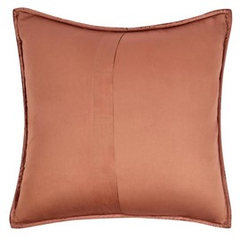 Kosas Home Dimitry 26x26 Velvet and Solid Cotton Euro Sham in Terracotta Orange