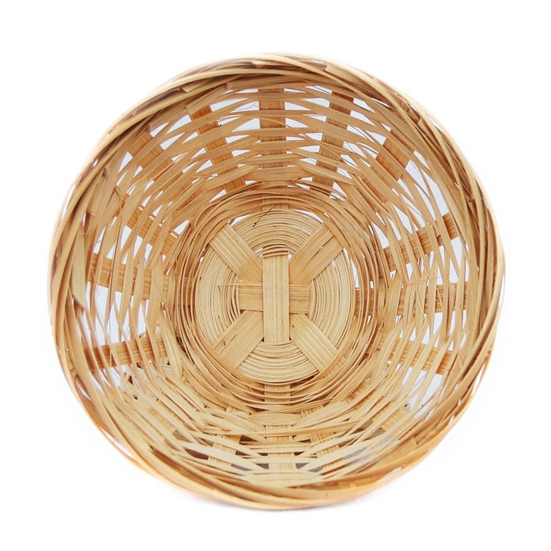 Lashuma Set of 5 Bamboo Baskets, Braided Decorative Basket, Round,