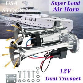 Unbranded 1000DB 12V Electric Trains Horns Air Train Horn Kit for Truck Car Super Loud US✨