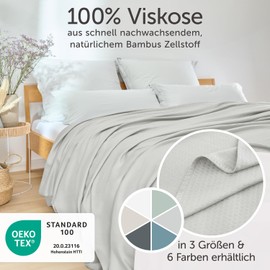 Blumtal Kühldecke 150x200 cm - Sommerdecke Bambus - Oeko-TEX zertifizierte & kühlende Decke als Sofadecke Sommer/Reisedecke - Kühldecke Bett - selbstkühlende Decke - Cooling Blanket - Grey/Grau