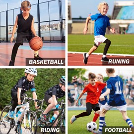 Towintec Ragazzi Una Gamba Pantaloni Leggings per Bambini Strato Base Sportivo a Una Gamba Calzamaglia da Basket t Atletica da Corsa Pantaloni con Biancheria Intima ad Asciugatura Rapida