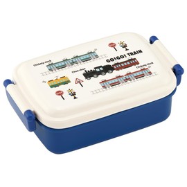 Skater GO! Lunch Box for Kids, 15.2 fl oz (450 ml), Fluffy Dome-Shaped Lid, 1 Tier, Made in Japan GO! TRAIN Boys RBF3ANAG-A