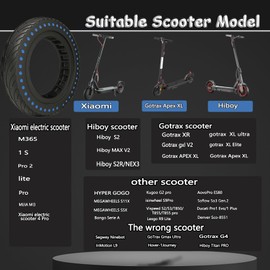 GYL 50/75-6.1 Scooter Tire: 8.5x2 Inch Solid Tires Replacement for Gotrax GXL V2 Apex XL XR Hiboy S2 MAX Xiaomi M365 Pro 2 Electric Scooter, 8 1/2X2 Rubber Front Rear Wheels Blue 2 Pcs