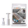 Space-Plug Adjustable White Spacers 8 Pack, (4 Regular size for
