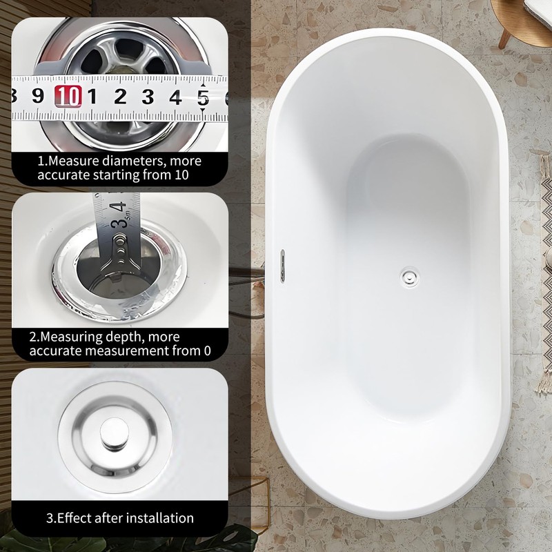 Verazquy 2PCS Universal Bath Plug Replacement – Stainless Steel Sink