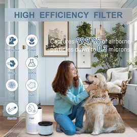 ycwarmxx MK-01 & MK06 True HEPA Filter Replacement Compatible with Aroeve MK01, MK06, ToLife TZ-K1, FreAire KN6391 and Kloudi DH-JH01 Air Purifier, Standard Version, Pack of 4