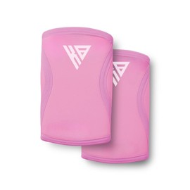 BURZKA Rodilleras Neopreno Crossfit 7 mm Colores Levantamiento de Pesas Powerlifting Gym Compresion Apoyo Soporte de Rodillas (Rosa, Large)