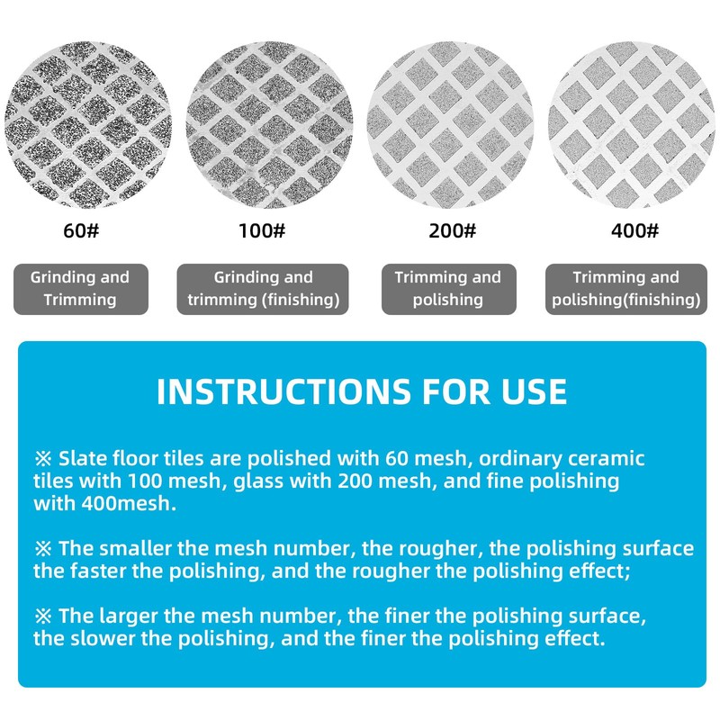 DingGreat 4Pcs Diamond Hand Polishing Pads - Grit Diamond Sanding