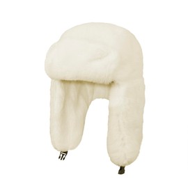 TopTie Winter Hats with Earflaps for Women Men, Ushanka Trapper Fur Lined Warm Cap-Beige