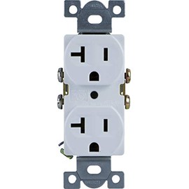 GE, White, UltraPro Grounding Duplex, Wall Receptacle, Replacement, Tamper Resistant, 3 Prong Outlet, Easy Install, UL Listed, 10921, 20A