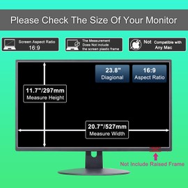 23.8-Inch Anti-Blue Light & Anti-Glare Screen Protector for 16:9 Widescreen Monitors | Premium Anti-Scratch, UV Blocking Filter | Reduce Eye Fatigue, Strain & Enhance Eye Protection