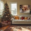 Christmas Canvas Wall Art Decor with Santa Claus on Sleigh,