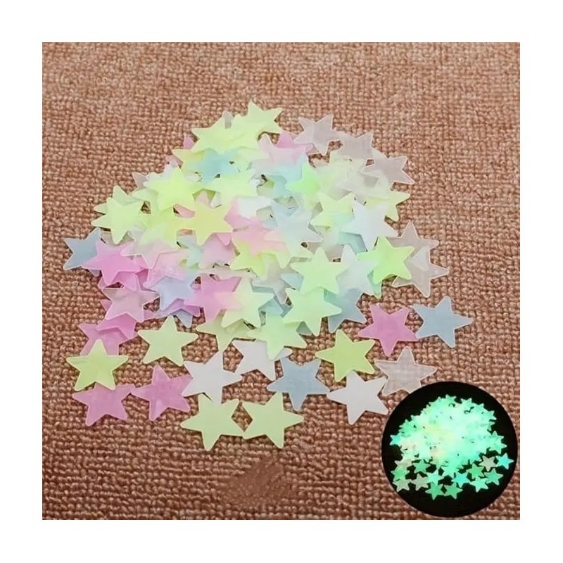 600 Piezas Pegatinas Fluorescentes: Estrellas Para Pared
