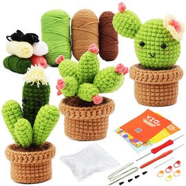 Smilbaley Crochet Knitting for Beginners Set, Crochet Set for Beginners, Crochet Starter Kit, Cactus Crochet Set, Crochet Starter Kit for DIY, A Crochet Knitting Set Suitable for Beginners and Adults