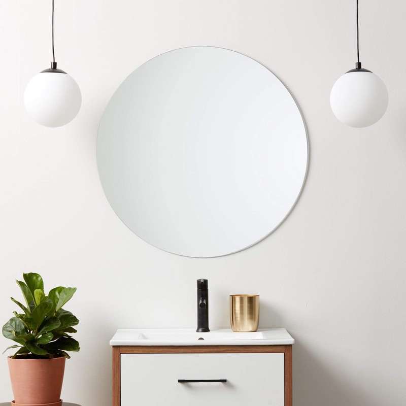 Better Bevel 24" x 24" Frameless Round Mirror | Polished