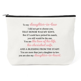 Daughter In Law Gifts from Mother In Law - Gifts for Daughter In Law Makeup Bag Cosmetic Bag Travel Toiletry Bags Christmas Mothers Day Wedding Valentine's Day Gift for Daughter-In-Laws