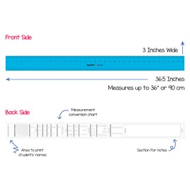 Paper Ruler - 36" Bulk Yardsticks for Classroom, STEM, Easy-to-Read Numbers, Bold Color Cardstock, 24 Pack, Hygloss Products