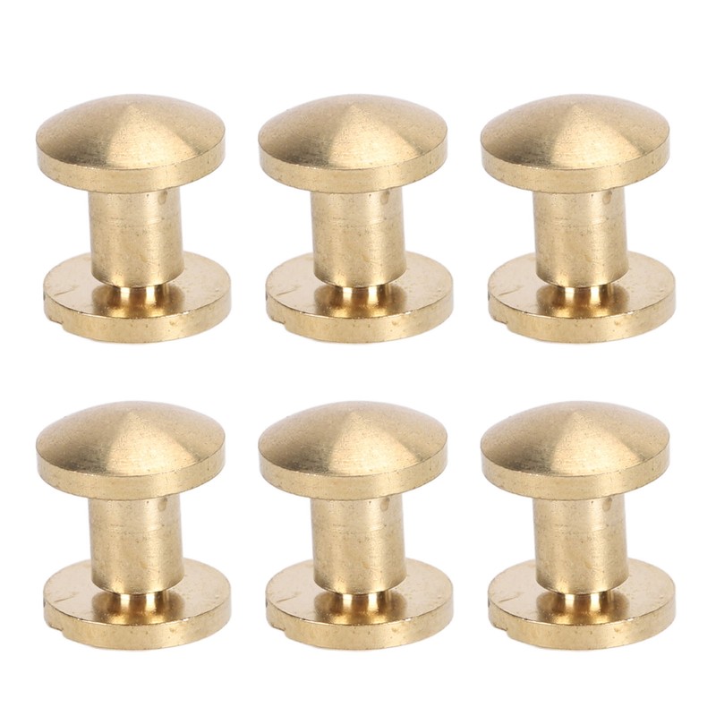 50 Set Brass Rivets Kit DIY 8mm Slot Screw Decorative