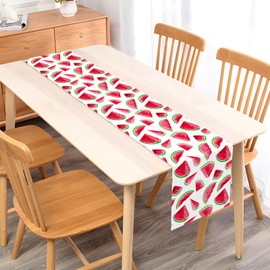 Vohado Watermelon Table Runner Spring Summer Watermelon Theme Party Decoration Dining Room Holiday Home Kitchen Island Decor