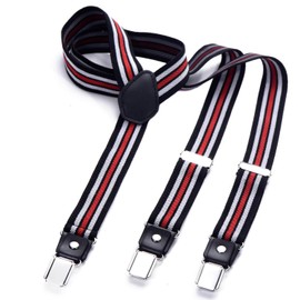DonDon Men's Fashion Braces Suspenders 2,5 cm 1,0" Wide with 3 Clips in Y-Form Elasticated and Adjustable Length