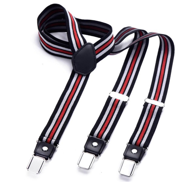 DonDon Men's Fashion Braces Suspenders 2,5 cm 1,0" Wide with