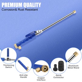 ARUCMIN High Pressure Power Washer Wand 01,18 Inch Garden Hose Nozzle Sprayer Flexible Watering Wand with 2 Different Nozzles and Hose Quick Connectors