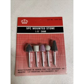 KING 5pc Mounted Stone Set w/ 1/8" shank New NIP Jewelry Grinding Dremel Tool