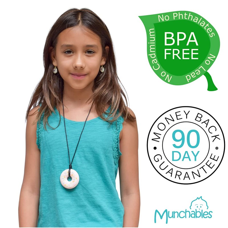 Munchables Donut Chewy Necklace - Sensory Chew Necklace for Boys