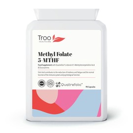 Folic Acid 600µg 90 Capsules as Quatrefolic Methyl Folate 5-MTHF Supplement - 6S-5-Methyltetrahydrofolate - Superior Bioavailable Activated Folic Acid Supplement - UK Manufactured