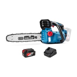 Dong Cheng 12 Inch Brushless Cordless Chainsaw, 20V Battery Powered with 4000mAh Battery, 12m/s Chain Speed, Tool-Free Tensioning, Auto Oiler & Chain Brake for Wood Cutting & Tree Trimming
