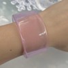 Acrylic Open Cuff Bracelet，Colorful Resin Geometric Simple Transparent Wide Chunky