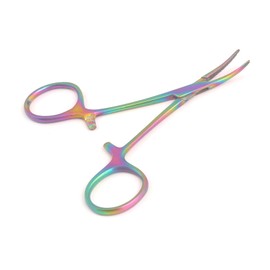 OdontoMed2011 Multi Titanium Rainbow Color Mosquito Hemostat Locking Forceps 3.5" Curved Pliers Stainless Steel Multipurpose Ideal Hemostats for Nurses, Fishing Forceps, Crafts and Hobby 3-1/2" Clamp