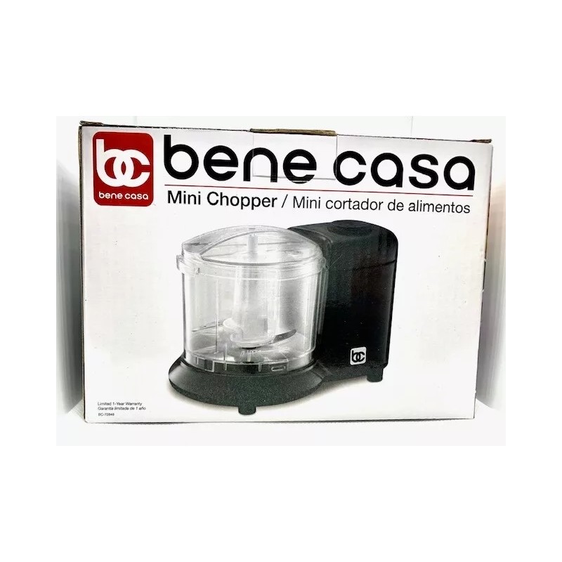 CASA Bene Casa Mini Chopper/Mini Cortador de Alimento (Black)