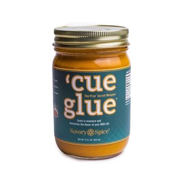 Savory Spice 'Cue Glue (12 fl oz) - Mustard Binder, Slather, and Mop Sauce for Brisket, BBQ, Ribs, Pork & Smoked Meats - Grilling & Smoking Seasoning