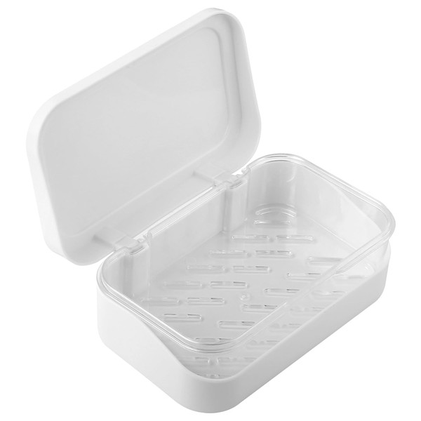 Rumyve 2 Layers Rectangular Soap Dish Container,Portable Soap Case Holder,Waterproof