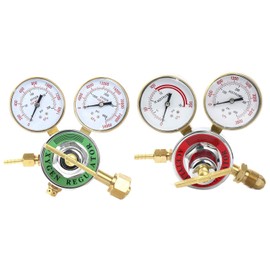 YaeKoo 2 Piece Dual Welding Gas Gauges Oxygen (CGA-540) and Acetylene (CGA-510) Regulators Combo