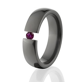 Ruby Ring Black Zirconium Tension Set Jewelry Stunning Ruby Band