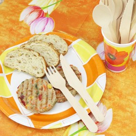 com-four® 120-Piece Wooden Spoon Set - Wooden Cutlery - Environmentally Friendly and Biodegradable Wooden Cutlery - Sustainable Wooden Spoons (120 Pieces - Wooden Spoons)