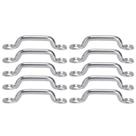 Pack of 10 Boat Top Pad Eye Deck Loop Tie Down 316 Stainless Steel Set Kit Top Strap Pad Eye Footman Loop for Kayak Canoe Riggin