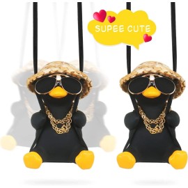 Idefair Duck Car Hanging Ornament - Cool Accessories for Rear View Mirror, Cute Swinging