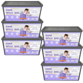 Diaper Pail Refill Bags, Compatible with Genie Easy Roll Signature Diaper Pail and Platinum Diaper Pail, 7-Layer Odor-Barrier Technology, 30 bags per pack -6Pack