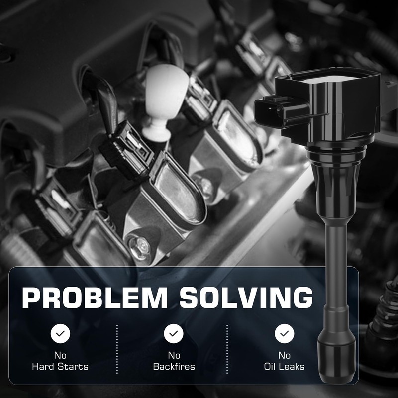 Ignition Coil Pack and Iridium Spark Plug Compatible with Nissan