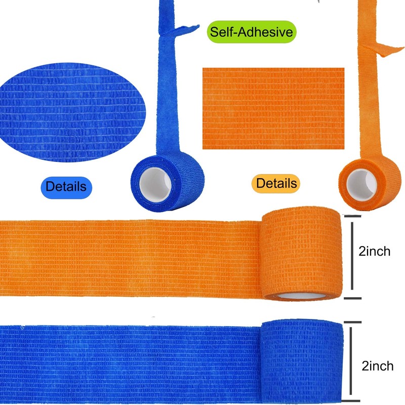 TGANNYOCR 40 Rolls Self Adhesive Bandage Wrap Bulk Breathable Athletic