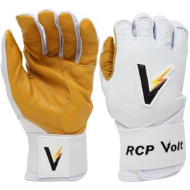 RCP Volt Baseball and Softball Batting Gloves – Rip and Tear Resistant – Reinforced Crotch, Super Grip Extended Cuff, Padded Protection, Adjustable Sizes, Guantes de bateo
