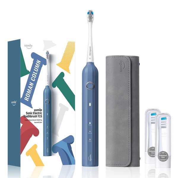 usmile Electric Toothbrush, Type-C Rechargeable Sonic Toothbrush for Adults with Travel Case, Whitening Powered Toothbrush with Smart Timer, 1 Charge Lasts for 6 Months, Y1S Blue